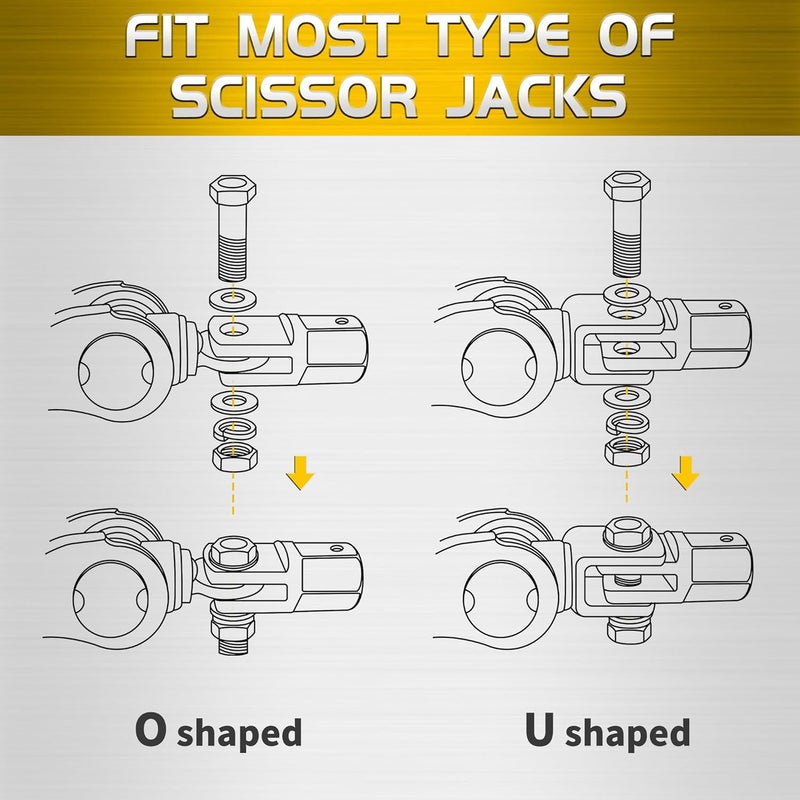 TONDA Scissor Jack Drill Adapter for 1/2 Inch Impact Wrench or 13/16 Inch Lug Wrench, 2 Pack - Image 2